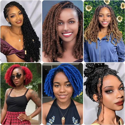 Miniatura 7 de Marley Twist - Cabello trenzado de color 2 Marley para rastas suaves, cabello de Passion Twist, cabello cubano de primavera afro Twist, trenzas