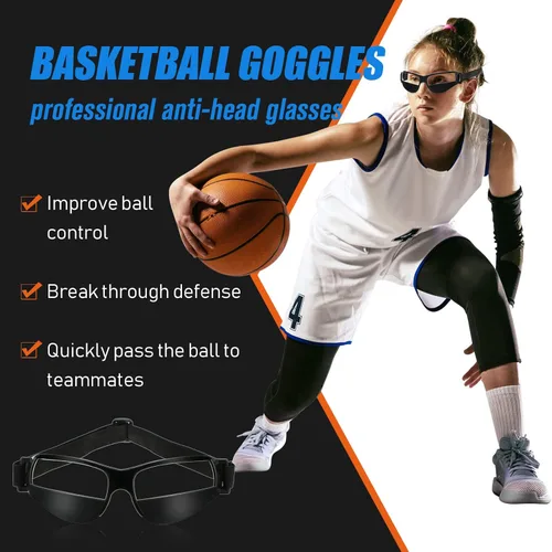 Miniatura 2 de Gafas de Baloncesto para Driblar - Gafas Deportivas Ajustables de Baloncesto en Negro - Equipo de Entrenamiento de Baloncesto