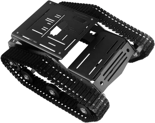 Miniatura 2 de Kit de chasis de coche robot inteligente, chasis de tanque grande de metal completo con motores de 2WD para Arduino Raspberry Pi Jetson Python DIY