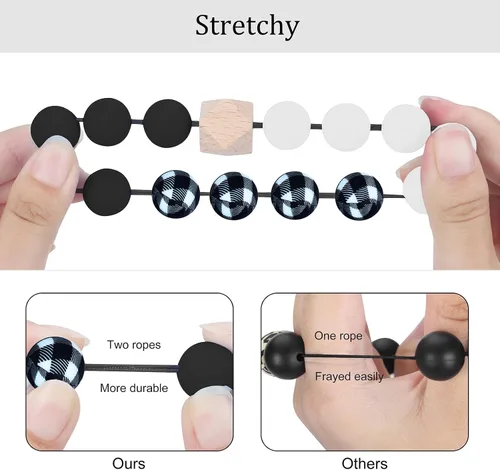 Miniatura 3 de Weixiltc Llavero para mujer, pulsera de cuentas de silicona, llavero con borla de cuero