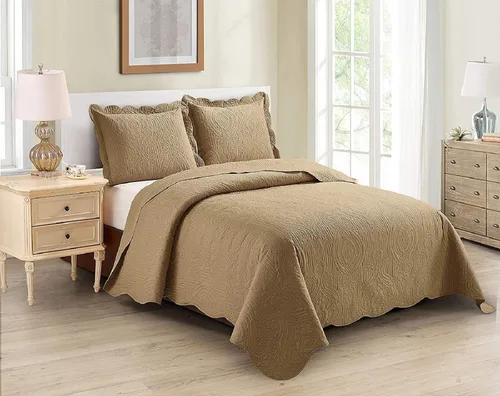Home Collection - Juego de cubrecama de lujo holgada repujada liviana de color liso