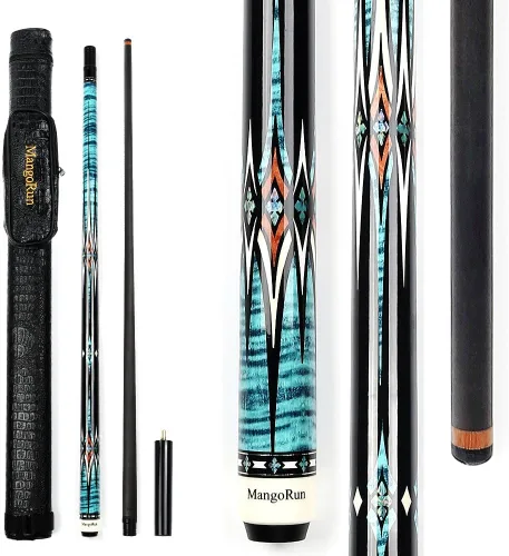 Carbon Fiber Pool Cue Stick 12.5mm Tip Low Deflection Shaft Unbreakable Billiard Cue Stick Case Set with Little Extension Warproof Professional Pool