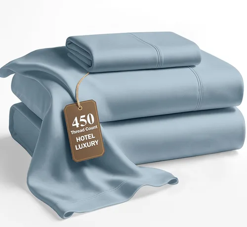 Miniatura 42 de LANE LINEN - Sábanas tamaño Split King para cama ajustable, 450 hilos, 100% algodón, 2 sábanas bajeras individuales XL, con bolsillo profundo, 05