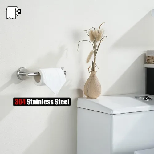 Miniatura 7 de JQK Soporte para Papel Higiénico, 5 Pulgadas Acero Inoxidable 304 Grosor 0.8mm Dispensador de Papel Higiénico para Baño, Sostiene Mega Rollos