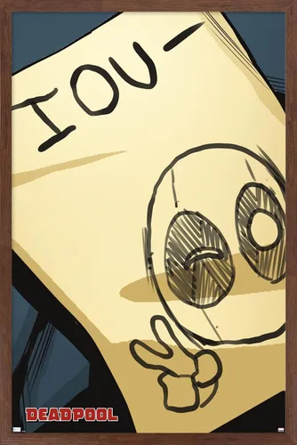 Miniatura 16 de Trends International Marvel Comics Deadpool - Póster de pared IOU, 14.725 x 22.375 pulgadas, versión enmarcada de madera de granero