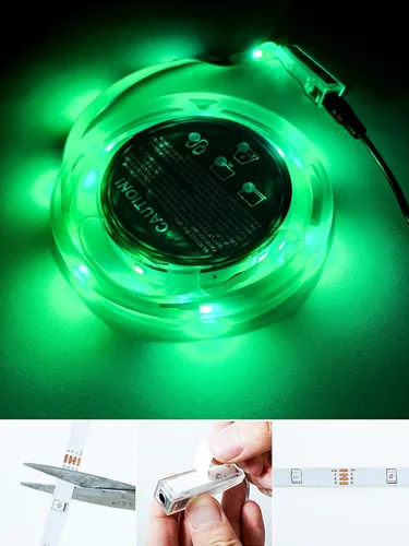 Miniatura 8 de Tira de luces LED, tiras de luz RGB de 5 V que cambian de color con control remoto, luces LED flexibles alimentadas por USB para dormitorio, TV