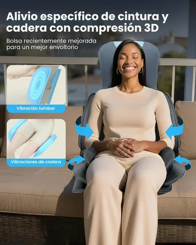 Miniatura 6 de COMFIER Shiatsu Masajeador de cuello y espalda con calor, cobertura completa de espalda, almohadilla para silla de masaje con amasado 4D y nodos