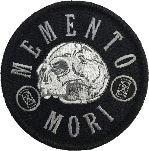 Memento Mori "Remember Death" - Parche de moral bordado (negro)