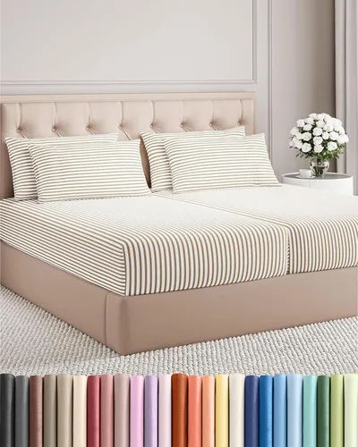 Miniatura 133 de Juego de sábanas Queen de 6 piezas, sábanas tamaño Queen, ropa de cama suave de lujo de hotel, refrescante, cómoda y transpirable, 1 encimera, 1 26