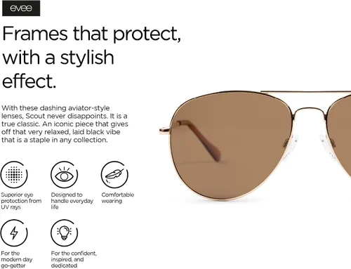 Miniatura 5 de EVEE Gafas de sol polarizadas estilo aviador, gafas de sol militares clásicas (cout)