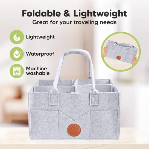Miniatura 9 de KeaBabies Cambiador de pañales portátil y organizador de pañales para bebé, tapete cambiador plegable impermeable para bebés, organizador grande
