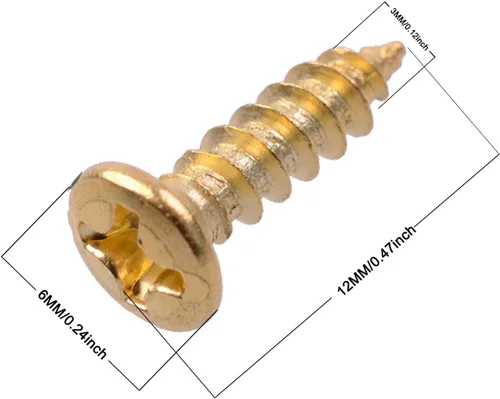 Miniatura 4 de Tornillos de golpeador de guitarra eléctrica de 0.118 pulgadas para guardabarros, tornillos de montaje de placa de arañazos para Fender Strat Tele