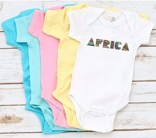 Miniatura 6 de TripleBDesigns Africa - Mono para recién nacido, diseño de bandera