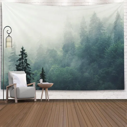 Miniatura 26 de Crannel Tapiz de invierno para colgar en la pared, sombrero de mago psicodélico para barba, tapiz mágico de calavera de humo de 50 x 60 pulgadas