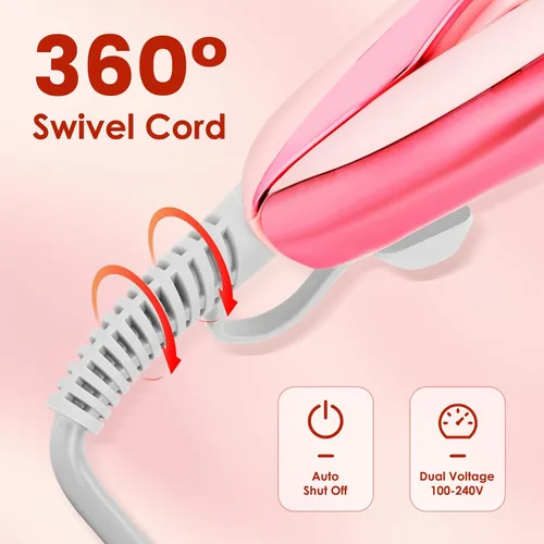 Miniatura 6 de Bo'laiya Plancha y rizador de pelo 2 en 1, con tecnología ultra suave con revestimiento de cerámica, calentamiento ultrarrápido, memoria TEM