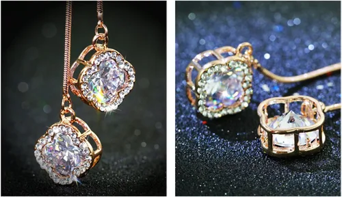 Miniatura 4 de Collar de cadena larga con colgante de borla de joyería de flores de cristal para mujer