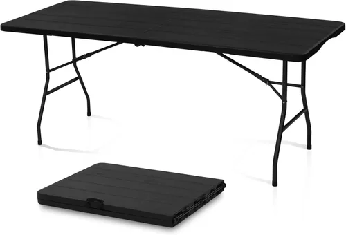 Miniatura 13 de AJP Distributors Mesa plegable portátil de plástico de 3 pies 34 pulgadas, parte superior resistente con asa de transporte, interior y exterior