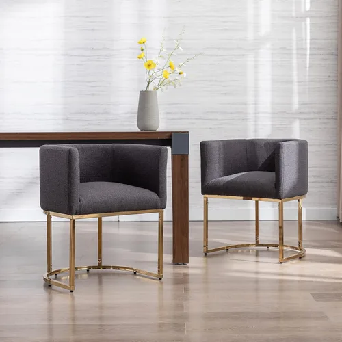 Miniatura 21 de RIVOVA Silla de Comedor Tapizada, Sillón Lateral Moderno Tipo Barril Tapizado, Sillas de Comedor Tapizadas, Cómodo Sillón, Silla Lateral de Cocina