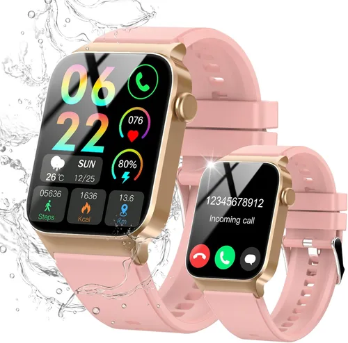 STECEi Reloj inteligente para hombres y mujeres, llamada Bluetooth, pantalla HD de 1.85 pulgadas con monitor de frecuencia cardíaca/sueño, más de