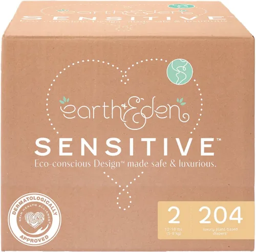 Miniatura 9 de Earth & Eden Pañales para bebé sensibles, talla 7 (80 unidades), pañales ecológicos e hipoalergénicos, sin productos químicos agresivos, cómodos