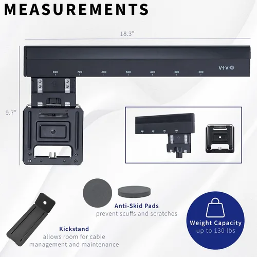 Miniatura 6 de VIVO Soporte de pared universal para TV plana con microhuecos para pantallas de 43 a 90 pulgadas, perfil ultra delgado, Mount-TVMG1