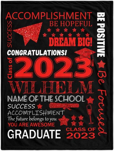 Miniatura 12 de Manta de graduación personalizada, regalos de graduación 2023, clase de graduación de 2023 con nombre de la universidad, manta de regalo