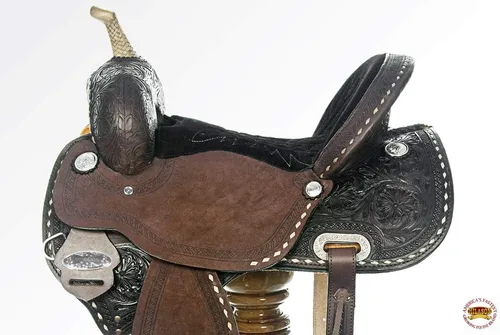 Miniatura 3 de HILASON Western Horse Barrel Racing Saddle Trail American Leather Western Saddle Saddle for Horses Barrel Racing Saddle