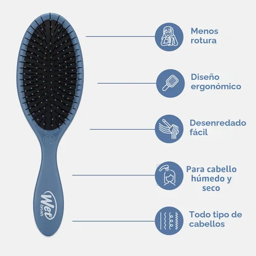Miniatura 5 de Wet Brush Cepillo desenredante original, color azul elemental, cerdas IntelliFlex ultrasuaves, cerdas desenredantes que se deslizan a través