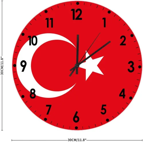 Miniatura 785 de Cheyan Reloj de pared con bandera de Canadá de 12 pulgadas, silencioso, sin tictac, de PVC, funciona con pilas, reloj redondo decorativo, regalo