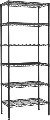 Miniatura 20 de Estantería de alambre de 32 pulgadas de alto x 23 pulgadas de ancho x 13 pulgadas de profundidad, estante de almacenamiento con ruedas, estante