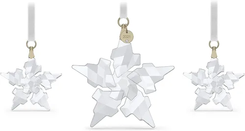 Miniatura 9 de Swarovski Ornamento de Edición Anual 2022, Cristales Blancos de Swarovski con Acabado de Metal Tono Dorado Champán, Parte de la Colección de Edición