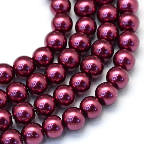 Miniatura 27 de KISSITTY 105 unids/hebra Burly Wood Satin Luster Glass Round Pearl Spacer Bead Loose Beads 0.315 in para bricolaje joyería artesanía 31.4