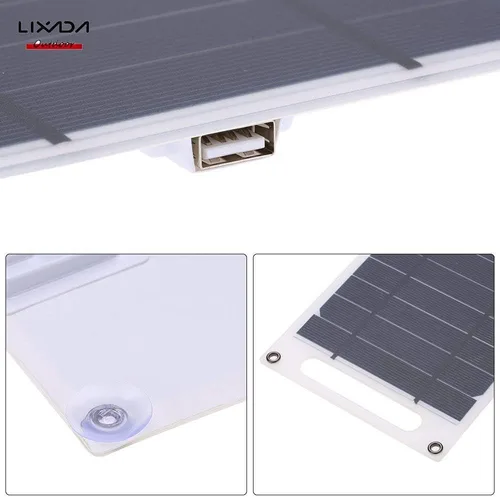 Miniatura 7 de Lixada Cargador de panel solar Puerto USB portátil de alta potencia en forma de papel monocristalino de silicona para teléfono celular Camping
