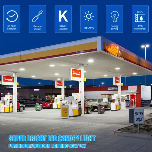 Miniatura 2 de Lámpara LED para toldo, 45 W 5850 lm HID/HPS de repuesto, 9.5 x 9.5 pulgadas, 5700 K, AC100-277 V, IP65 impermeable, luces de toldo para exteriores