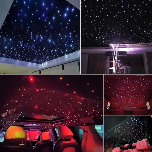 Miniatura 6 de AKEPO Kit de luces de fibra óptica RGBW de 10W, parpadeo + control por APP + efecto musical, kit de luz de cielo estrellado para automóvil y hogar