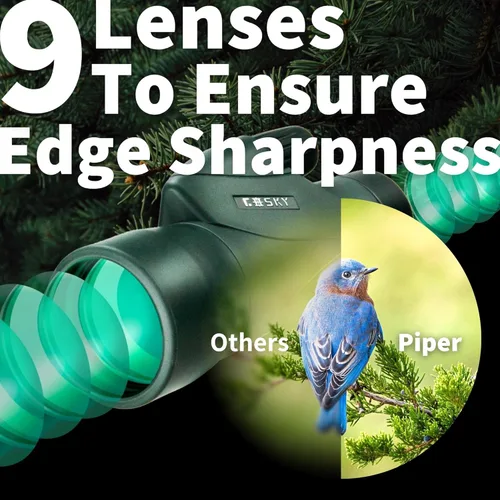 Miniatura 4 de Gosky Telescopio monocular HD de 12 x 55 con prisma BAK4 y lente FMC, ligero con adaptador para teléfono inteligente, para observación de aves
