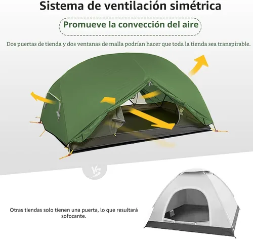 Miniatura 3 de Naturehike Mongar - Tienda de campaña para 2 personas, 3 estaciones, Tienda de campaña para mochileros ultraliviana para senderismo, Ciclismo