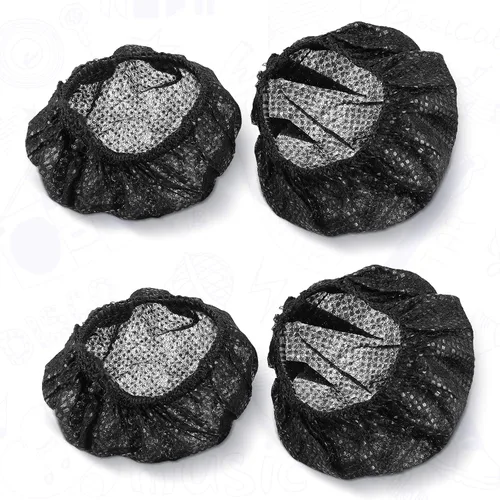 Miniatura 4 de BBTO 100 fundas para oídos, desechables, sanitarias, no tejidas, elásticas, aptas para la mayoría de los auriculares (2.4 pulgadas, negro)
