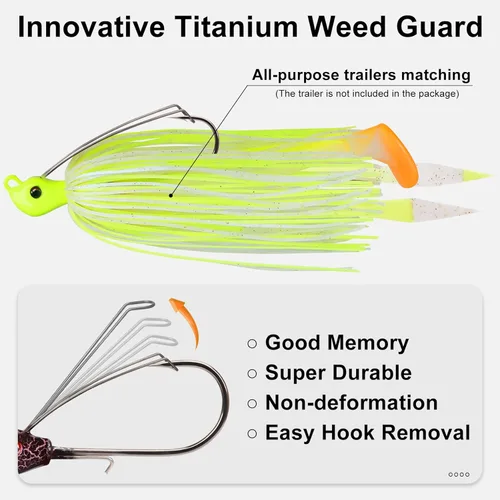 Miniatura 4 de TRUSCEND Jigs Fishing Lures with Ultra Smooth Teflon Hook, Tour Grade Titanium Weed Guard Swim Jigs, Valuable Weedless Skirted Jig, Well-Made Lures