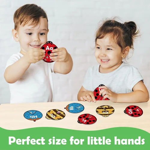 Miniatura 5 de Kasfalci Tarjetas del alfabeto, juguetes de aprendizaje del alfabeto, aprendizaje ABC para niños pequeños, juego de cartas a juego, palabras a