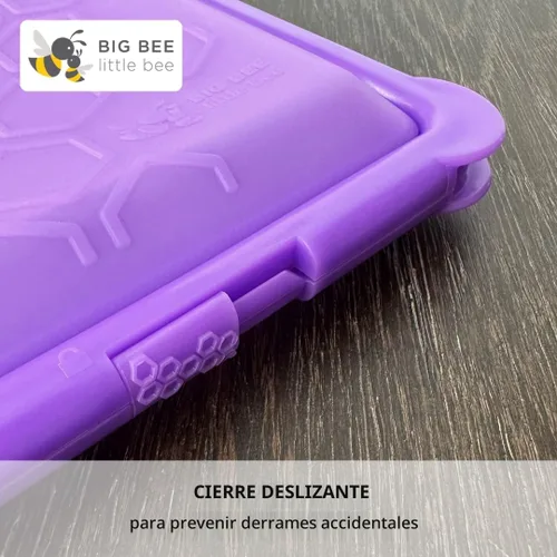Miniatura 8 de Big Bee, Little Bee - SoftShell Contenedor de silicona reutilizable para almacenamiento de alimentos con tapa de concha conectada, fácil de limpiar