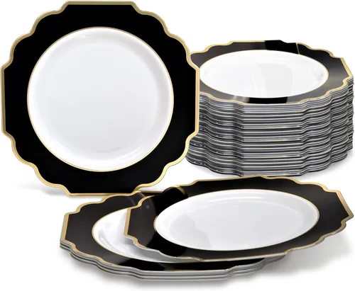 Miniatura 13 de OCCASIONS juego para 25 comensales (200 piezas), 80 comensales (640 piezas), 120 comensales (960 piezas), blanco imperial, 10.5 pulgadas, 7.5 A.
