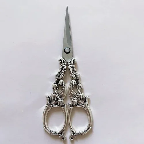 Miniatura 5 de Tijeras de costura de estilo retro floral de 5.9 in, tijeras de costura para bordado, tijeras de sastre retro, tijeras antiguas para herramientas