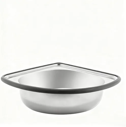 Miniatura 3 de Fregadero de acero inoxidable montado en la pared de un solo cuenco, lavabo triangular grueso para fregadero pequeño para cocina, baño, lavabo