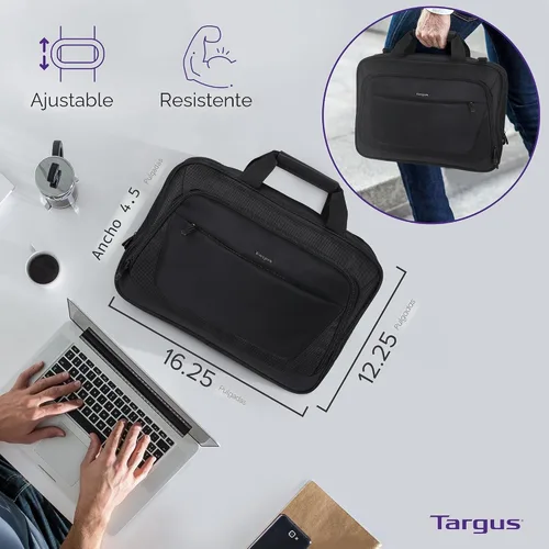 Miniatura 4 de Targus CityLite Maletín para portátil con bandolera y mensajero para laptop de 15.6 pulgadas, Negro (TBT053US)