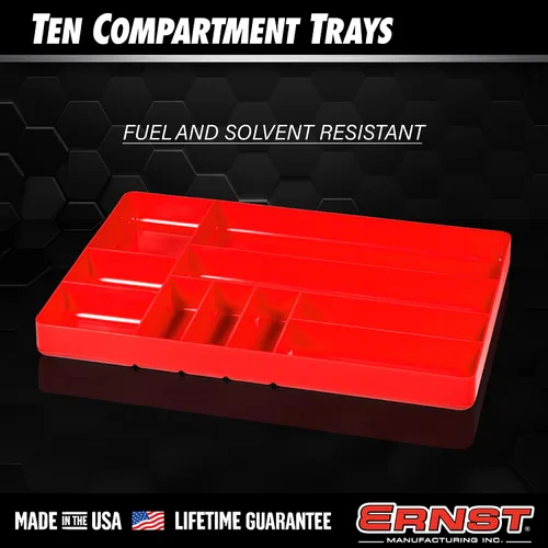 Miniatura 4 de Ernst MFG Organizador de cajones de 10 compartimentos: bandeja apilable resistente para organización de herramientas automotrices, caja de Negro
