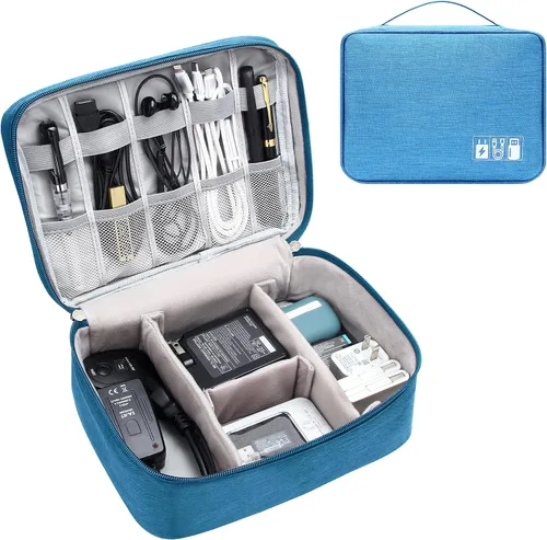 Miniatura 11 de Organizador de electrónica Bolsa organizadora de cables de viaje Bolsa de almacenamiento digital portátil impermeable Caja de accesorios