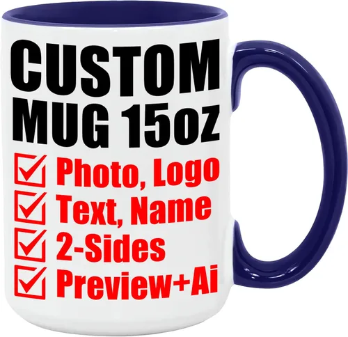 Miniatura 18 de Taza de café personalizada – Tazas personalizadas con texto en imagen, logotipo personalizado con nombre, taza de cerámica – Cumpleaños