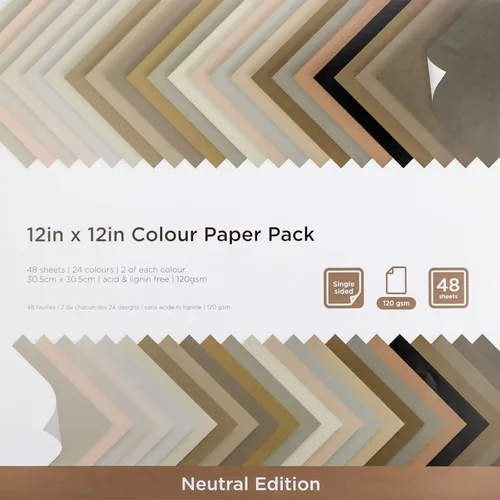 Miniatura 7 de Livholic 48 hojas de cartulina de tonos tierra en colores neutros grises de 120 g/m², 32 lb, papel para impresora de 12x12 pulgadas para álbumes
