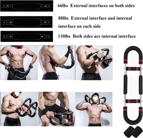Miniatura 5 de Twister Arm Trainer ajustable 60-100lb pecho hombro antebrazo sistema de fuerza portátil de cuerpo completo equipo de entrenamiento para gimnasio